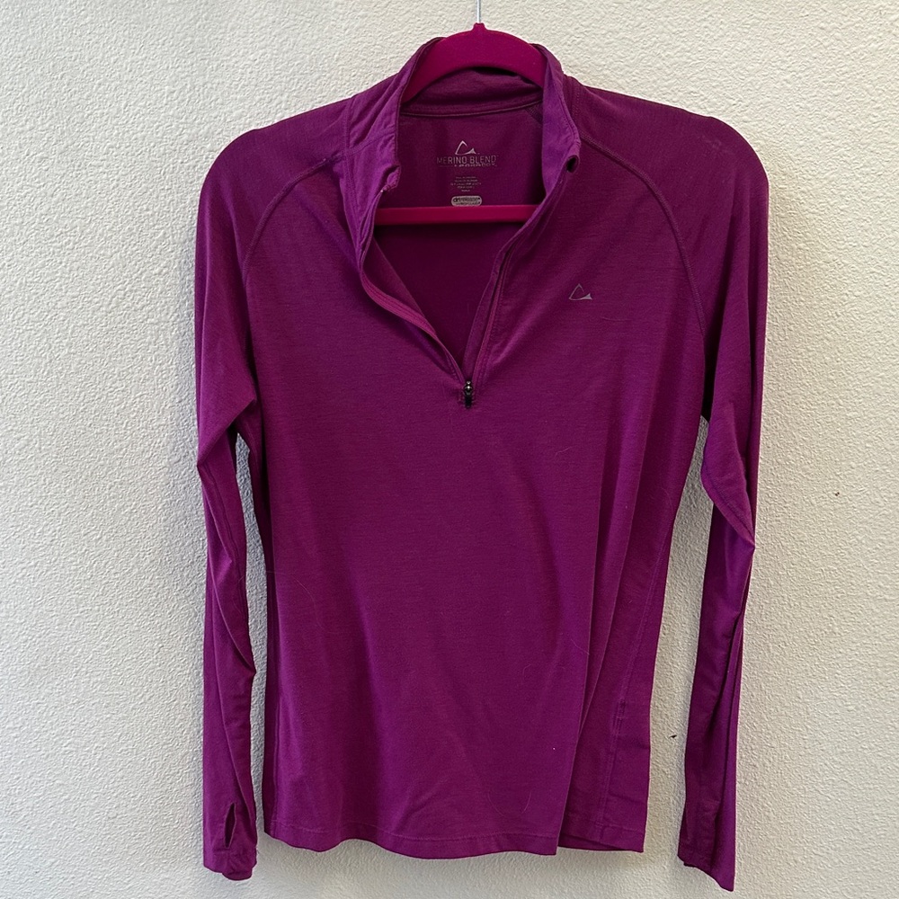 Women's Long Sleeve Half-Zip Top - Purple